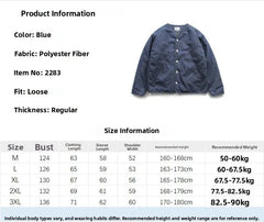Threebooy  Mountain Series Khaki Lightweight Workwear Cotton Thickened Small Cotton Jacket Denim V-neck Men's Outerwear Warmth Youth Style