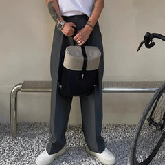Threebooy Gray Suit Pants Men Fashion Business Society Mens Dress Pants Korean Loose Straight Pants Mens Office Formal Trousers M-2XL