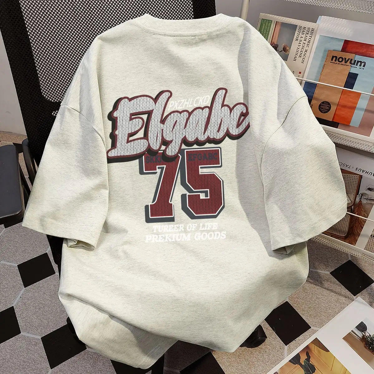 Threebooy Hip hop retro men and women trend personality letter print round neck short sleeved American couple loose casual T-shirt top y2k