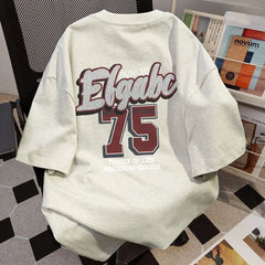 Threebooy Hip hop retro men and women trend personality letter print round neck short sleeved American couple loose casual T-shirt top y2k
