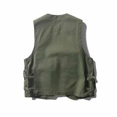 Threebooy Techwear Men's Tank Top Cargo Vest Men Tactical Coat Tooling Streetwear Hip Hop Sleeveless Gilet Multi-Pocket Outdoors