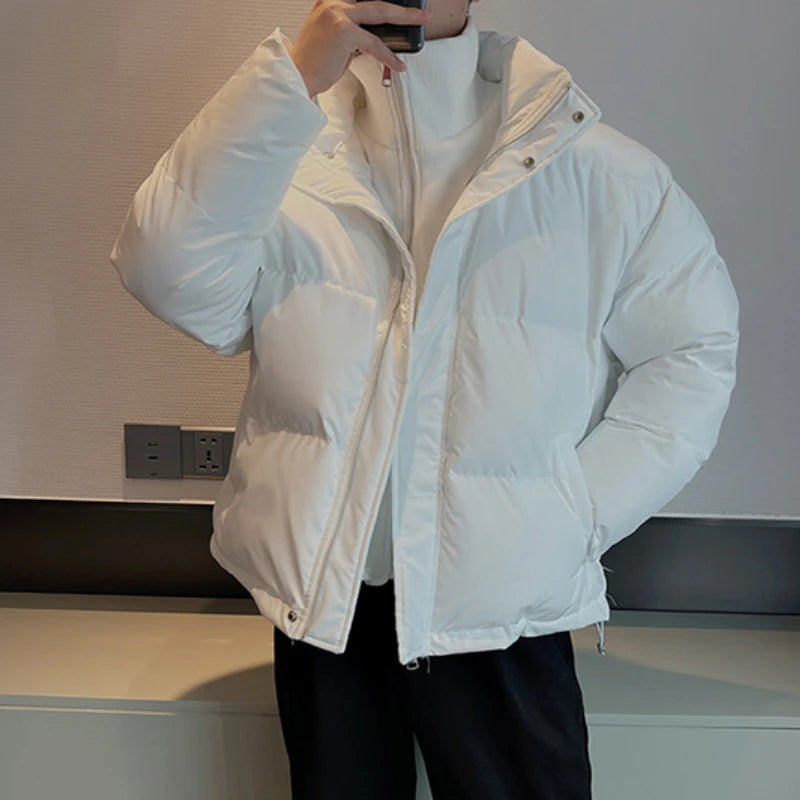 Threebooy Winter Jacket Men Two Fake Pieces Puffer Parkas Fashion Oversize Thicken Warm Zipper Jackets Casual Hiphop Overcoat Men Clothing