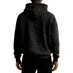 Threebooy  Men's and Women's High Street Casual Soft and Comfy Sports Long-sleeved Sweatshirt Fashion Leopard Printed Daily Hooded Top