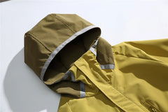 Threebooy Vintage Patchwork Jackets Windbreaker Men Harajuku Casual Outdoor Hooded Jacket Streetwear Loose Autumn New Cargo Jacket Male