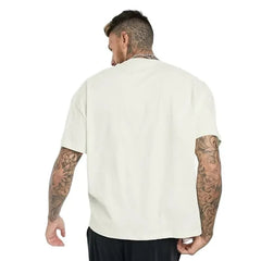 Threebooy 230Gsm Summer New 100% Cotton White Solid T Shirt Men Oversized Causal O-neck Basic T-shirt Male High Quality Classical