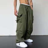 Threebooy Y2k Men's Cargo Pants Multi Pocket Male Hiphop Overalls High Street Casual Trousers 2024 Spring Summer New Pants Streetwear