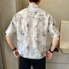 Threebooy 2025 High-end New Short-sleeved Men's Shirt Summer Fashion Trendy Brand Half-sleeved Thin Loose Casual Trend