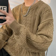 Threebooy Knitwear Wool Knitted Sweater Men O Neck Knitted Long Sleeve Mens Oversized Pullover Basic Solid Color Casual Fashion Men's Tops