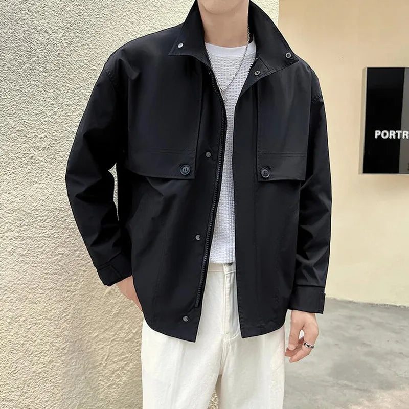 Threebooy Men Spring High Quality Casual Jackets/Male Loose and Comfortable Work Jackets/Mens Fashion Jackets and Coats M-3XL