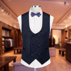 Threebooy  Jacquard Men's Suit Slim Fit 3 Pieces Jacket Pants Vest Shawl Lapel Formal Occasion Party Prom Gentleman