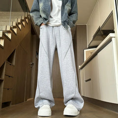 Threebooy  Black Casual Pants Men Fashion Oversized Wide Leg Pants Men Sweatpants Streetwear Loose Straight Joggers Pants Mens Trousers