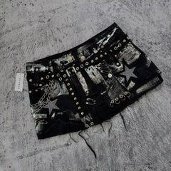 Threebooy Harajuku New Fashion Blue Gothic Mini Skirt Retro Splicing Pocket Zipper Y2k Skirts Womens Slim Sexy Denim Hip Skirt Streetwear