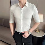 Threebooy  Clothing Men's Summer High Quality Short Sleeve Shirts/Male British Business Shirt Camisa Plus size S-4XL