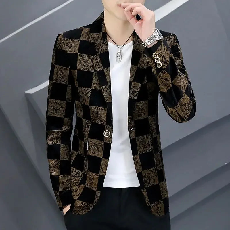 Threebooy Short Cropped Man Suits And Blazers Party Single Breasted Coats Jacket For Men Premium Summer Fashion Casual Elegant