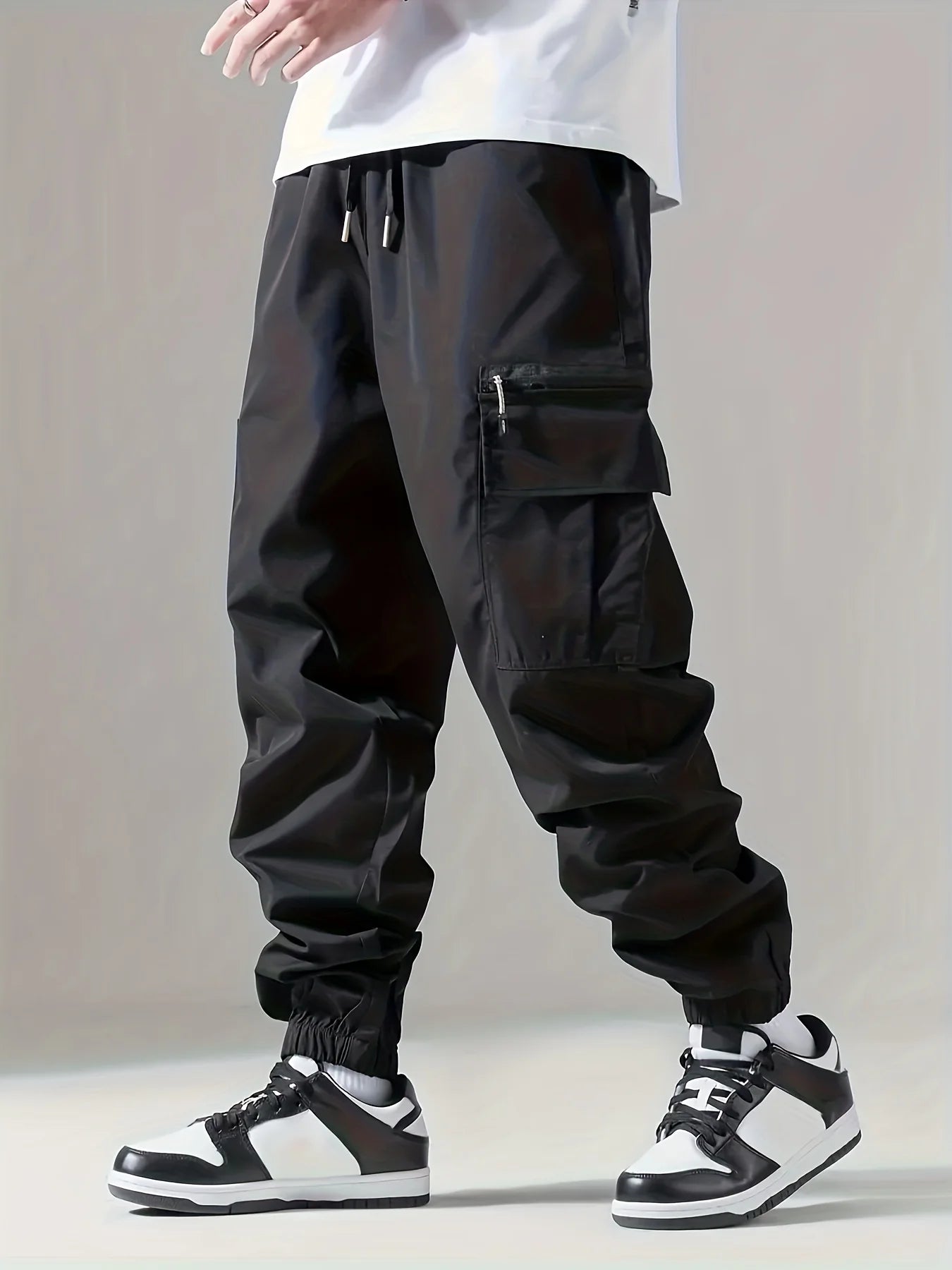 Threebooy  Men's Cargo Pants, Thin Trousers, Comfortable and Breathable, Outdoor Casual, Wearable, Running, Cycling, Multi-pocket 004