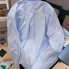 Threebooy  Trendy Long Sleeve Men's Shirt Laid-Back New Spring Stripe Woven Men's Wear Trendy Brand Casual Shirt For Men