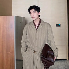 Threebooy Men's Large-size Casual Suit Spring Summer High-end Shirt Tracksuit Men Women's Casual Sports Cleanfit Korean 2pcs Set