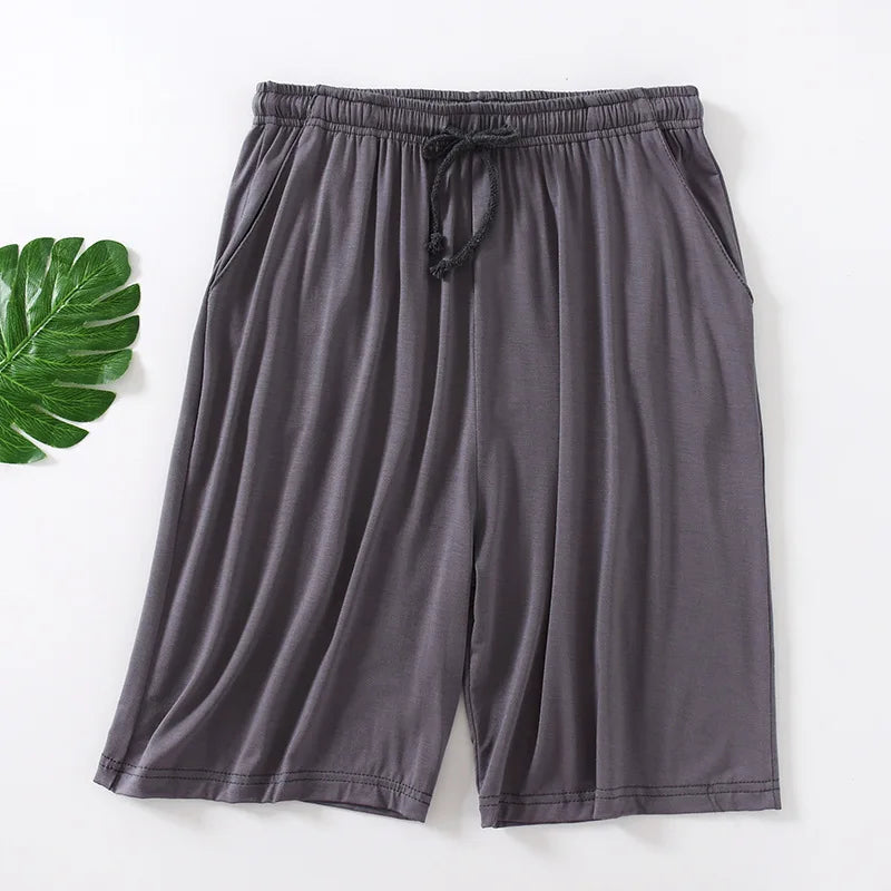 Threebooy  Men's Shorts Summer Thin Five-point Home Shorts Loose Casual Large Size Home Pajamas Beach Pants