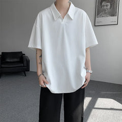 Threebooy T shirt men Oversized Polo Collar Soft Comfort Tshirt Loose Fit Breathable Tee Casual Streetwear Top Summer Mens Fashion Apparel