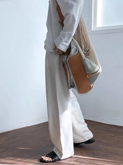 Threebooy Summer Thin Linen Men's Pants Loose Straight Pants Korean Cotton Linen Casual Trousers Draped Wide-leg Pants Aesthetic Urban