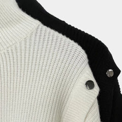 Threebooy Mens Autumn Winter Y2k High Collar Korean Style Solid Color Knitted Sweater Fashion Elegant Casual Simple Knitted Sweater Unisex