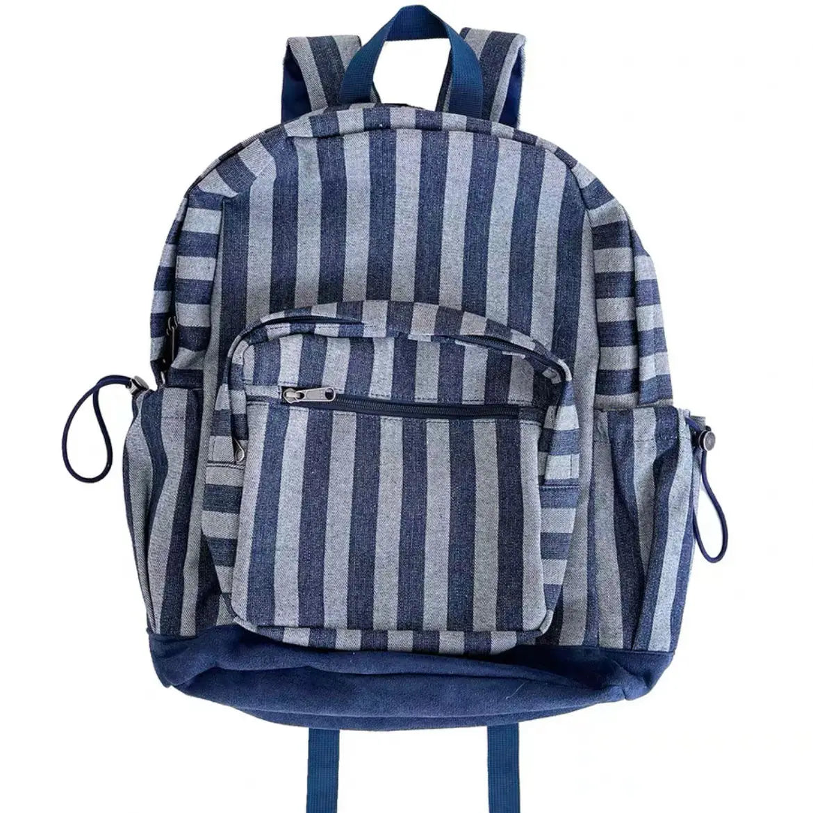 Threebooy  Suede Star Denim Stripe Large Capacity Versatile Backpacks Splicing Backpack