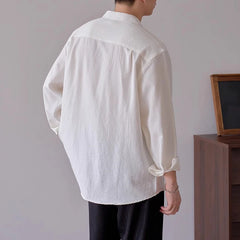 Threebooy New Trend Men Luxury Business Shirts Casual Striped Long Sleeve Cardigan Tops Japanese Style Fashion Leisure Commuter Blouse