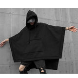 Threebooy Techwear Black Oversized Hoodies Sweatshirt Baggy Trench Coat Anorak Men Goth Punk Japanese Streetwear Hip Hop Gothic