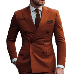 Threebooy  Classic Summer Men's Suit 2PCS for Wedding Formal Solid Suit Including Jacket Pants for Party Classic Occasion Clothing Men Suit