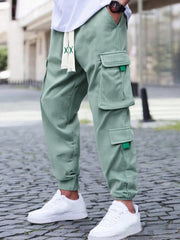 Threebooy  Autumn and Winter New Large Size Men's Versatile Workwear Casual Pants Multi-Pocket Work Pants Corduroy Work Pants Thick Casual Jogger Pants