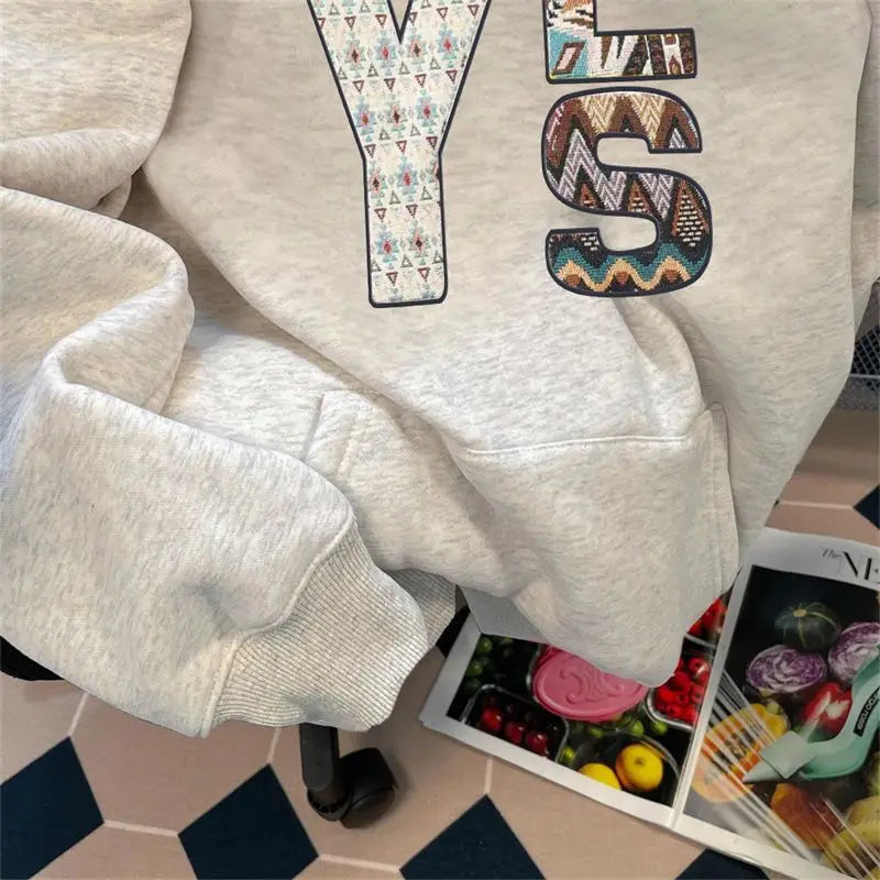 Threebooy American Spring and Autumn Street Men and Women Trendy Graphic Printed Hoodie Couple Loose Retro Personalized Harajuku Casual