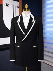 Threebooy  Men's Suit 2 Pieces Blazer And Pants Peaked Lapel Single Breasted Buckle Wedding Work Wear Business Formal