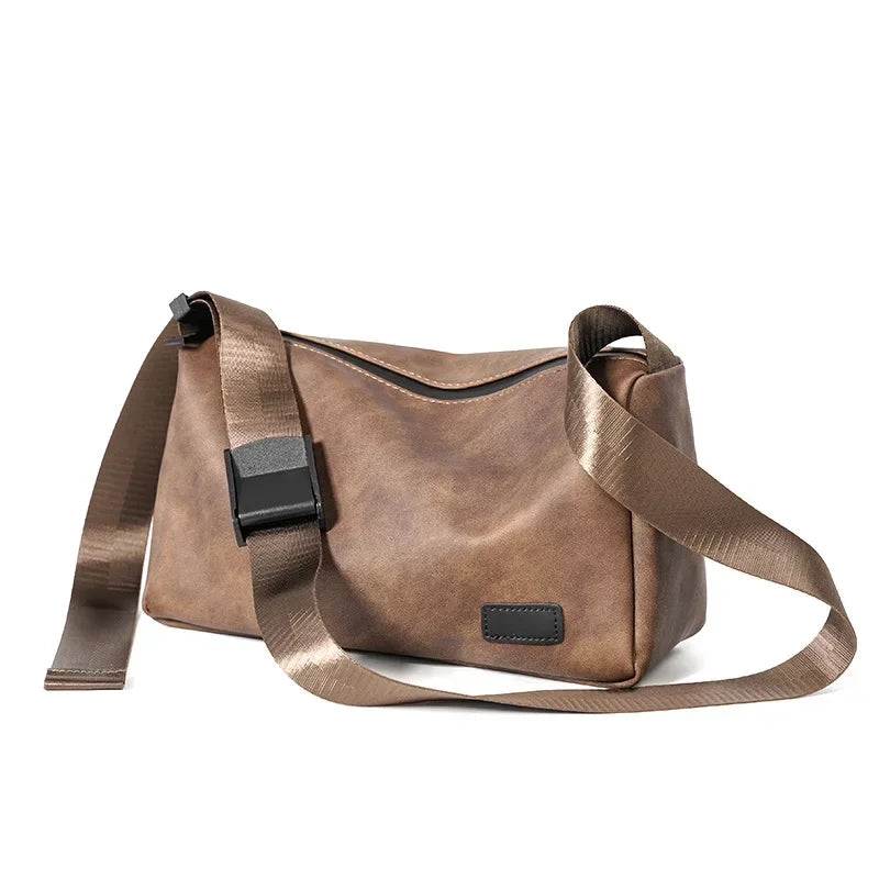 Threebooy  Fashion Crossbody Bag Men Soft PU Leather Shoulder Messenger Bag For Men Large Capacity Fitness Crossbody Bags Satchel Ipad Bag