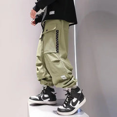 Threebooy Korean Cargo Pants Men Japanese Streetwear Oversize Sweatpants Harajuku Casual Joggers Kpop Trendy Trousers Hip Hop