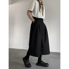 Threebooy  Summer Wide Leg Cropped Pants Comfy Culottes Street Fashion Trendy Loose Fit Casual Trousers Breathable Oversized Style