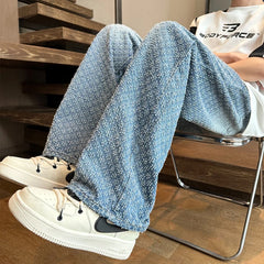 Threebooy Blue Black Baggy Jeans Men Fashion Casual Straight Wide Leg Jeans Men Streetwear Hip-hop Loose Vintage Jeans Mens Denim Trousers