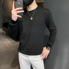 Threebooy Male Spring Autumn Round Collar Loose Long sleeve Hoodies /Male Slim Fit High-Grade Sweatshirts Basis Tops Streetwear S-3XL