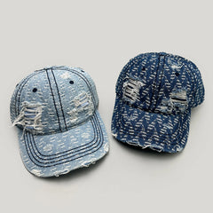 Threebooy  Retro Broken Style Baseball Hats New Men Women Casual Sunshade American Style Versatile Personal ins Fashion Street Peaked Caps