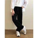 Threebooy Black Beige Casual Pants Men Fashion Straight Pants Men Streetwear Korean Clothing Loose Wide Leg Pants Mens Trousers M-2XL