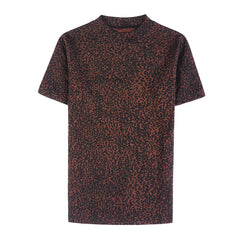 Threebooy  Summer New Leopard Pattern Short Sleeve T-shirt Half Sleeve Hoodie Bottom Shirt Fashion Slimming Top T-shirt Size 4XL-M