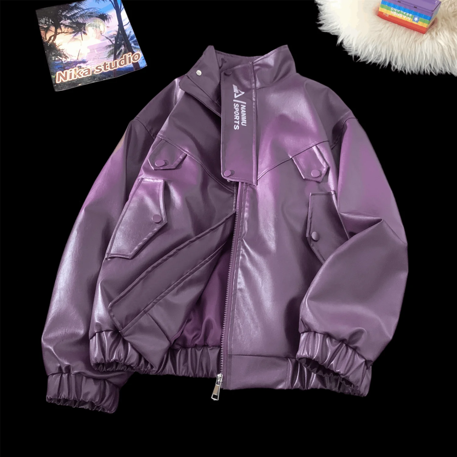 Threebooy American Vintage Leather Jacket Men Women 2025 Spring Autumn Fashionable High-end Retro High Street Casual Top Jacket Aesthetic