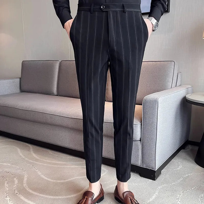 Threebooy Men Spring High Quality Business Suit Pants/Male Slim Fit Fashion Casual Formal Mens Dress Pants Men High Waist Solid Trousers