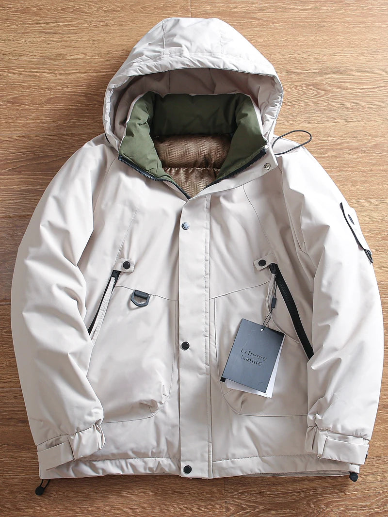 Threebooy Outdoor Functions Padded Jacket Mountaineering Clothes Winter Men's Thickened Windproof Waterproof Warm Hooded Cotton Parkas