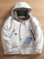 Threebooy Outdoor Functions Padded Jacket Mountaineering Clothes Winter Men's Thickened Windproof Waterproof Warm Hooded Cotton Parkas