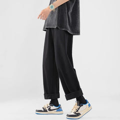 Threebooy Men's Fashion Trend Loose Casual Pants Solid Color Design Pantalon Homme Trousers 4 Color Popular Straight Pants M-2XL