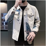 Threebooy Men's Spring High Quality Embroidery Casual Jackets/Men's Lapel Cargo Jacket/Man Color Scheme Slim Fit Streetwear Coat 3XL-M