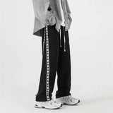 Threebooy Men's Sweatpants Loose Side Striped Splice Guard Pants Joggers Wide Leg Trousers Male Casual Korean Streetwear Hip Hop