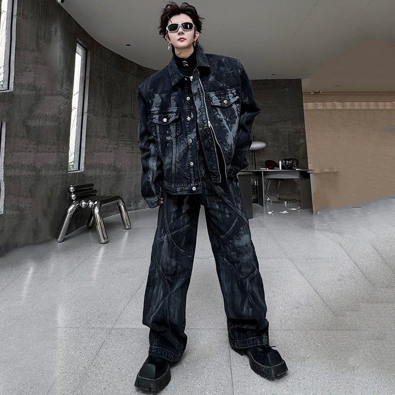 Threebooy Men's Onyx Washed Denim 2-Piece Set