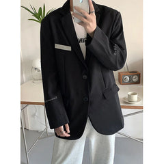 Threebooy Men's Formal Suit Jacket Streetwear Business Coats Fashion Trend Western-style Clothes Black Color Blazers Plus Size M-2XL