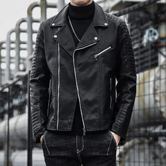 Threebooy New Men's Autumn and Winter Men High Quality Fashion Coat Leather Jacket Motorcycle Style Male Business Casual Jackets Men 3XL